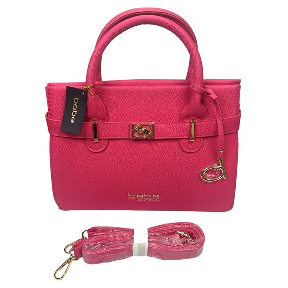 bebe Evie Satchel Bag - Orchid - 11" W x 8.25” H x 4.5" D - Picture 2 of 10